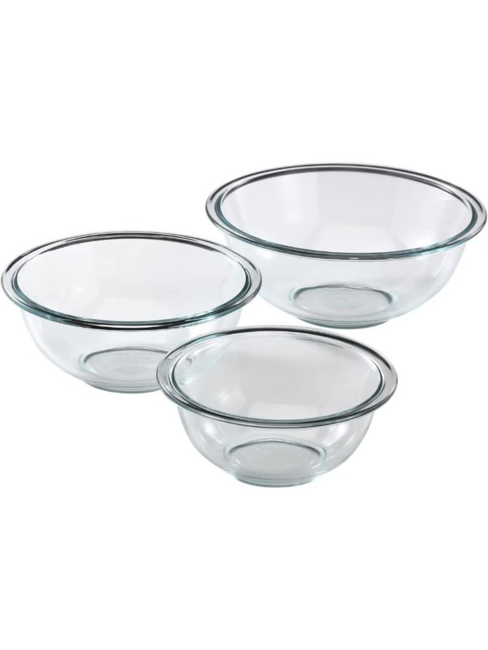 3-Piece Glass Mixing Bowls Set for Baking & Meal Prep - Durable & Versatile